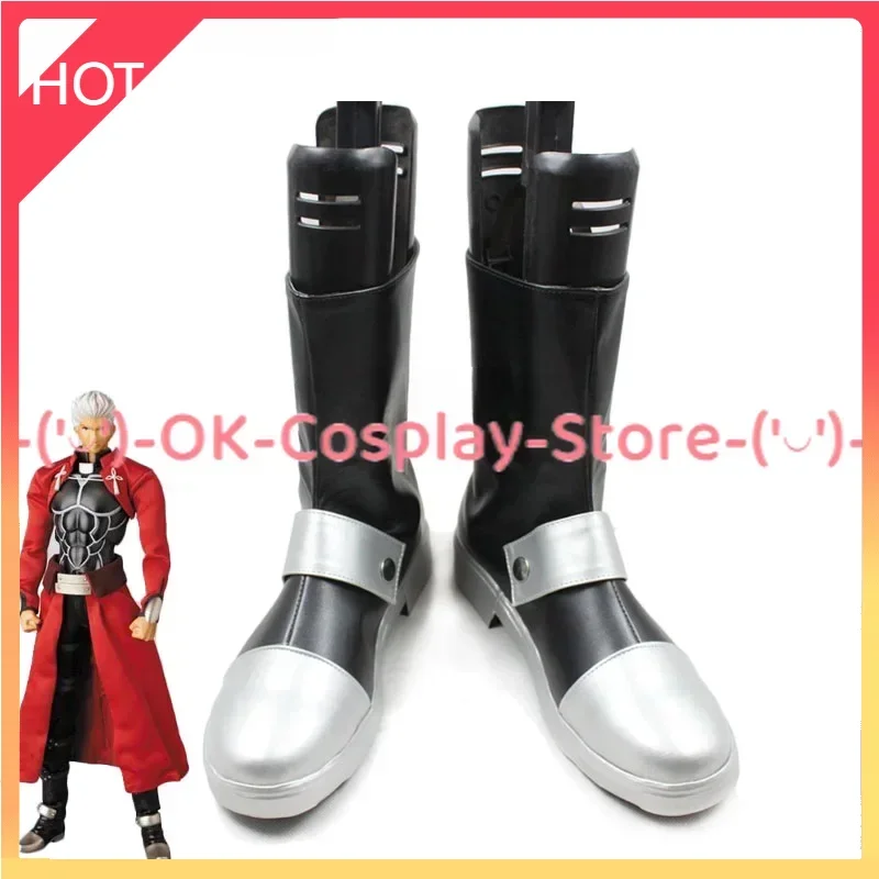 Game Fate Stay Night Archer Emiya Shirou Cosplay Shoes PU Leather Shoes Halloween Carnival Boots Cosplay Props Custom Made