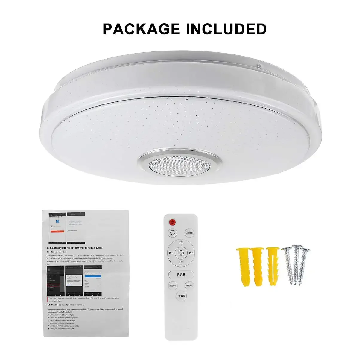 

200W LED Ceiling Light WiFi Modern RGB Home Lighting APP bluetooth Music Light Bedroom Lamp Smart Ceiling Lamp Remote Control