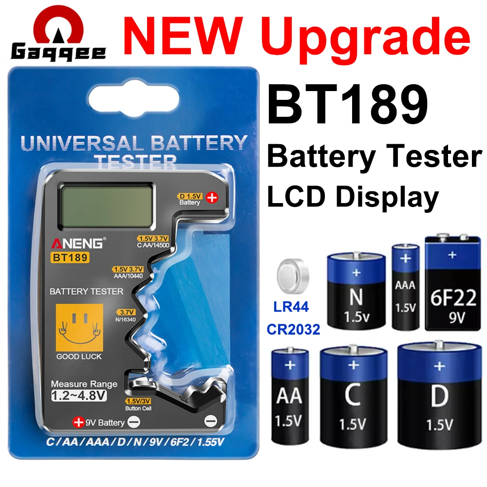 

BT189 Digital Battery Tester LCD Display 9V AA AAA Battery Capacity Meter Power Bank Voltage Detectors Tools