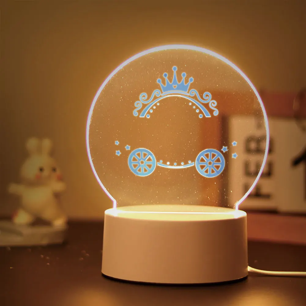 Cartoon 3D Visual Acrylic Lamp For Kids Room Decor Children\'s Gift with brithday