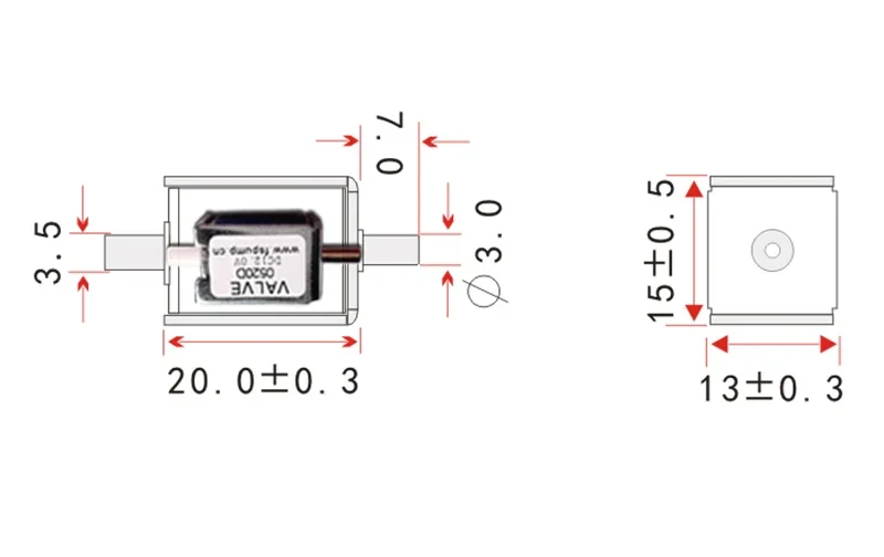 0520D Mini elektryczny zawór elektromagnetyczny DC 3V 4.5V 6V 12V 24V N/C Normalnie zamknięty mikrozawór powietrza i gazu Kontrola przepływu DIY Pompa Masażer