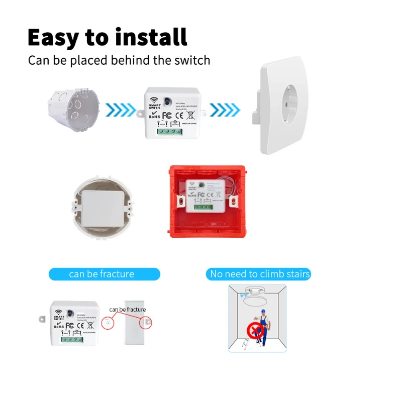 Interruttore Wireless RF 433Mhz interruttore luce telecomando 86 pannello a parete 10A 110V-220V ricevitore per lampada LED Fan