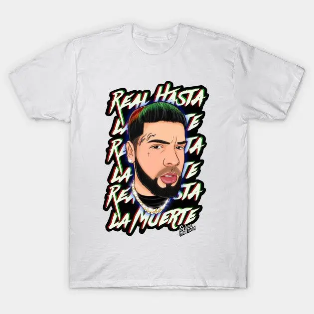 Camiseta gráfica de manga corta para hombre, ropa de calle Unisex, rapero Anuel Aa Real Hasta La Muerte, Hip Hop