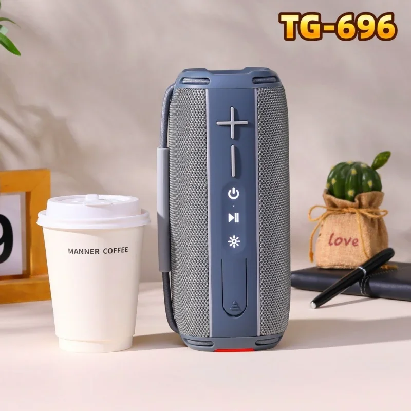New TG696 Bluetooth Speaker Outdoor Waterproof Portable Colorful LED Light Supports TWS Couplet FM Radio/USB TF Direct Reading
