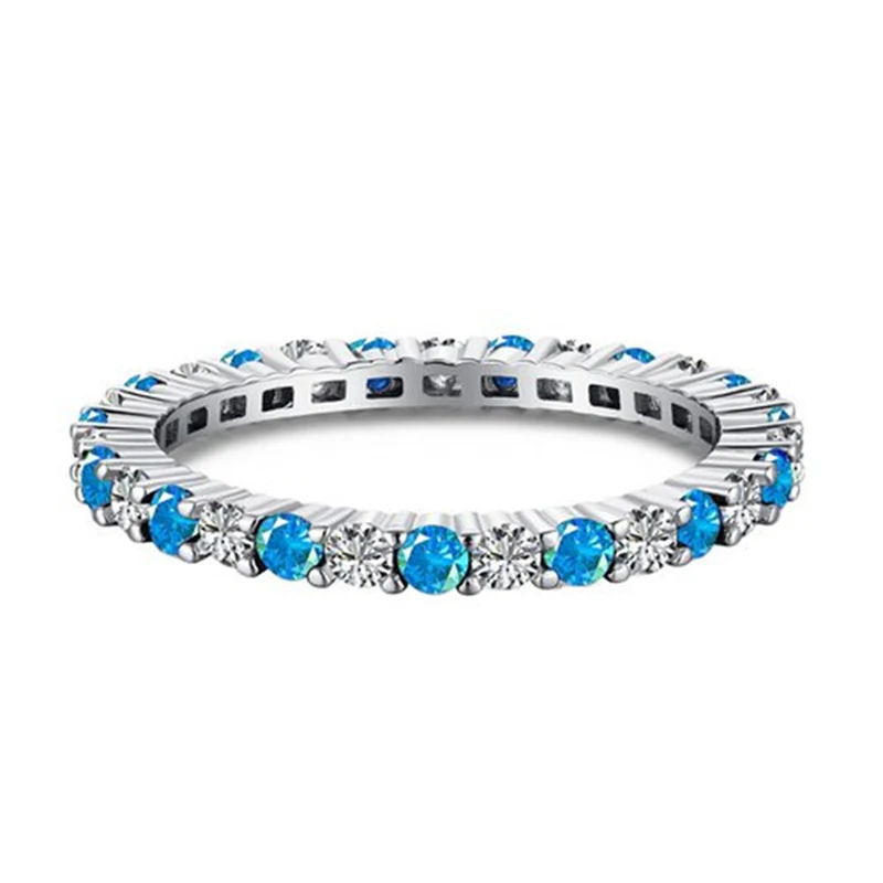 Women's 925 Sterling Silver Multi Color Zircon Stackable Ring, Gift