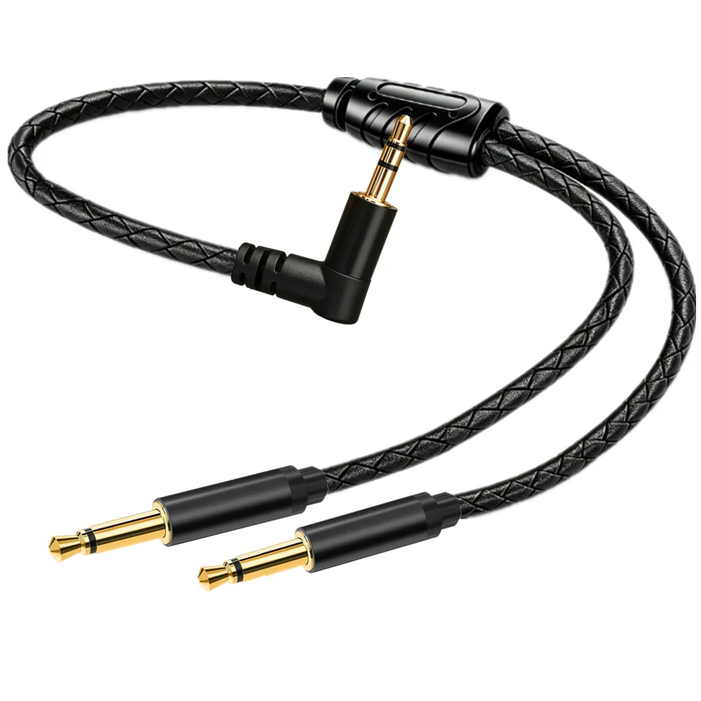 3.5mm Stereo to Dual Mono Audio Cable 1 to 2 Channel Splitter TRS to TS for Studio Sound Card Mixer 60cm/1.8m