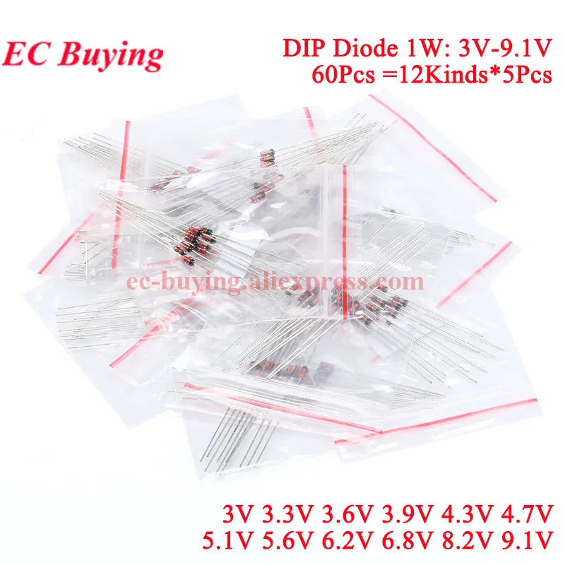 280Pcs-55Pcs Zener Diode Assorted Kit DIY SMD DIP 3V~39V 3V-9.1V 10V~56V 1W LL34 1206 ZMM SM Electronic Components Package Suit