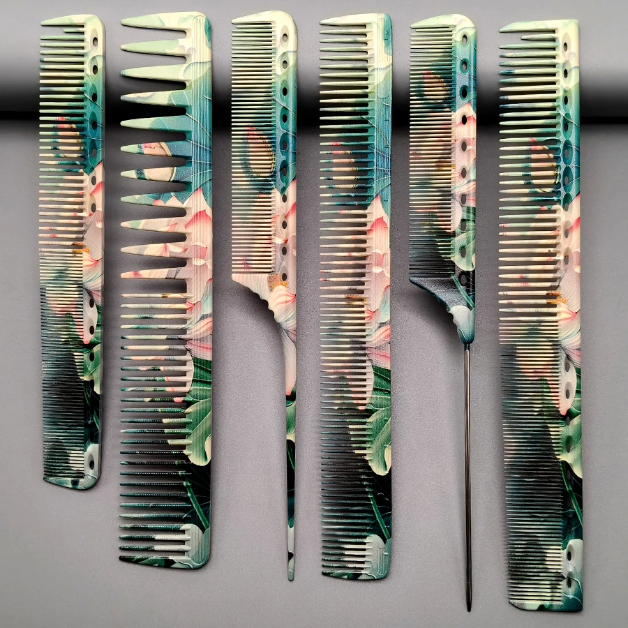 6Pcs Hairdressing Combs, Professional Hair Salon Styling Combs, Hairdresser Cutting Combs, Home Hair Smoothing Combs, Including Tail Comb/Men's Hair Comb/Women's Hair Comb/Oil Hair Comb, Hairdressing Tools, Easy-To-Use Combs for Hair Styling