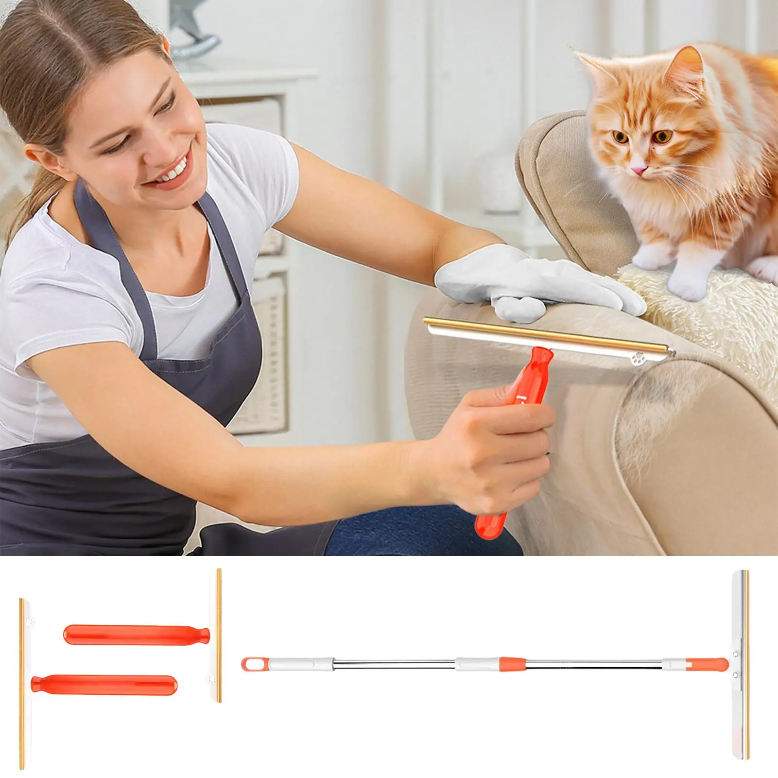 Carpet Rake For Pet Hair Removal Long Handle Reusable Cleaning Tool Carpet Scraper Broom For Home Apartment Dorm Furniture Floor