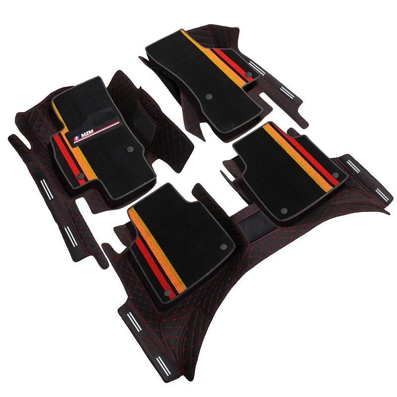

Hot Sell Wholesales PVC Custom Leather 5D 7D Luxury Double Car Floor Foot Mat Diamond for Honda Fit for A3 8v