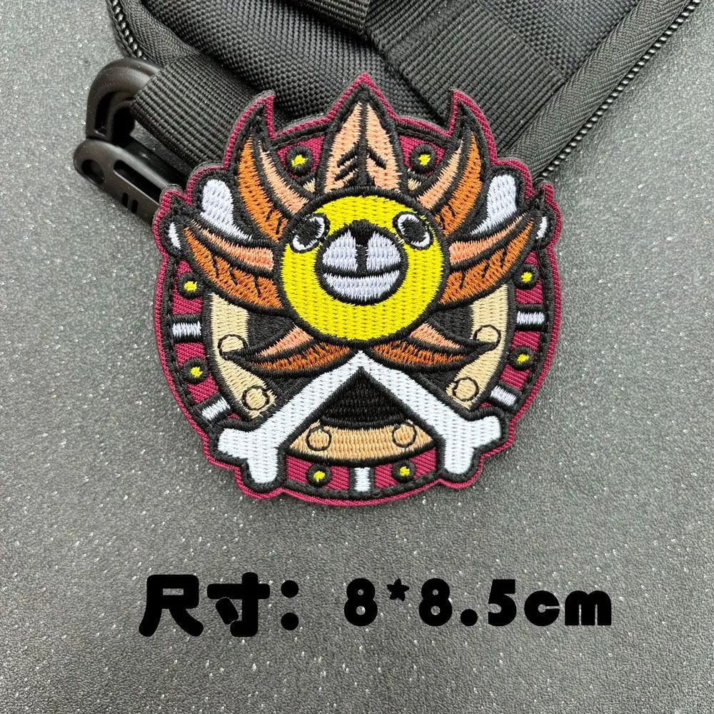 One Piece Embroidery Hook Loop Patches Luffy Chopper Zoro Morale Badges Backpack Decor Stickers view 4