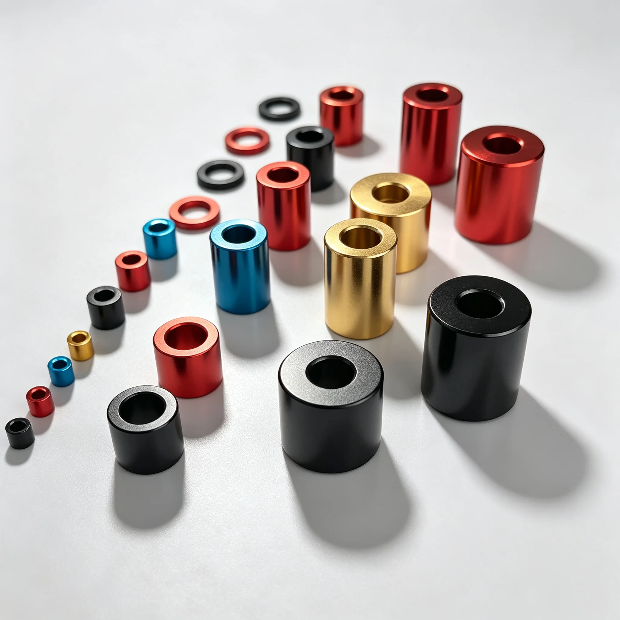 10Pcs Anodized Aluminum Bushing Spacer M4 M5 M6 Unthreaded Round Hollow Standoff Sleeve OD 8-15mm Length 1.5-20mm Fastener