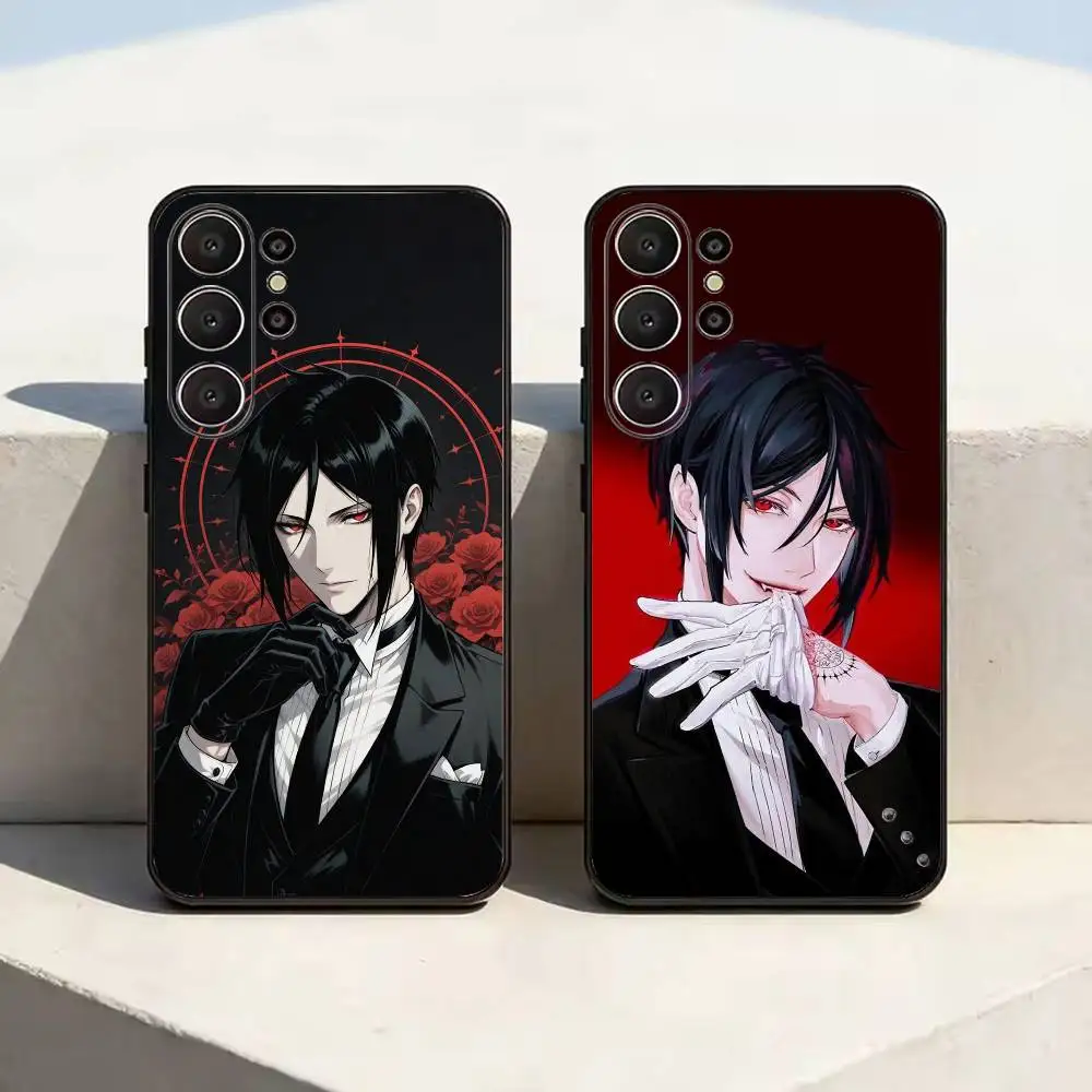 B-Black S-Sebastian M-Michaelis B-Butler-es Phone Case For Samsung S26,S24,S21,S22,Plus S23,S30,Ultra,S20,Fe,Black Soft Silicone