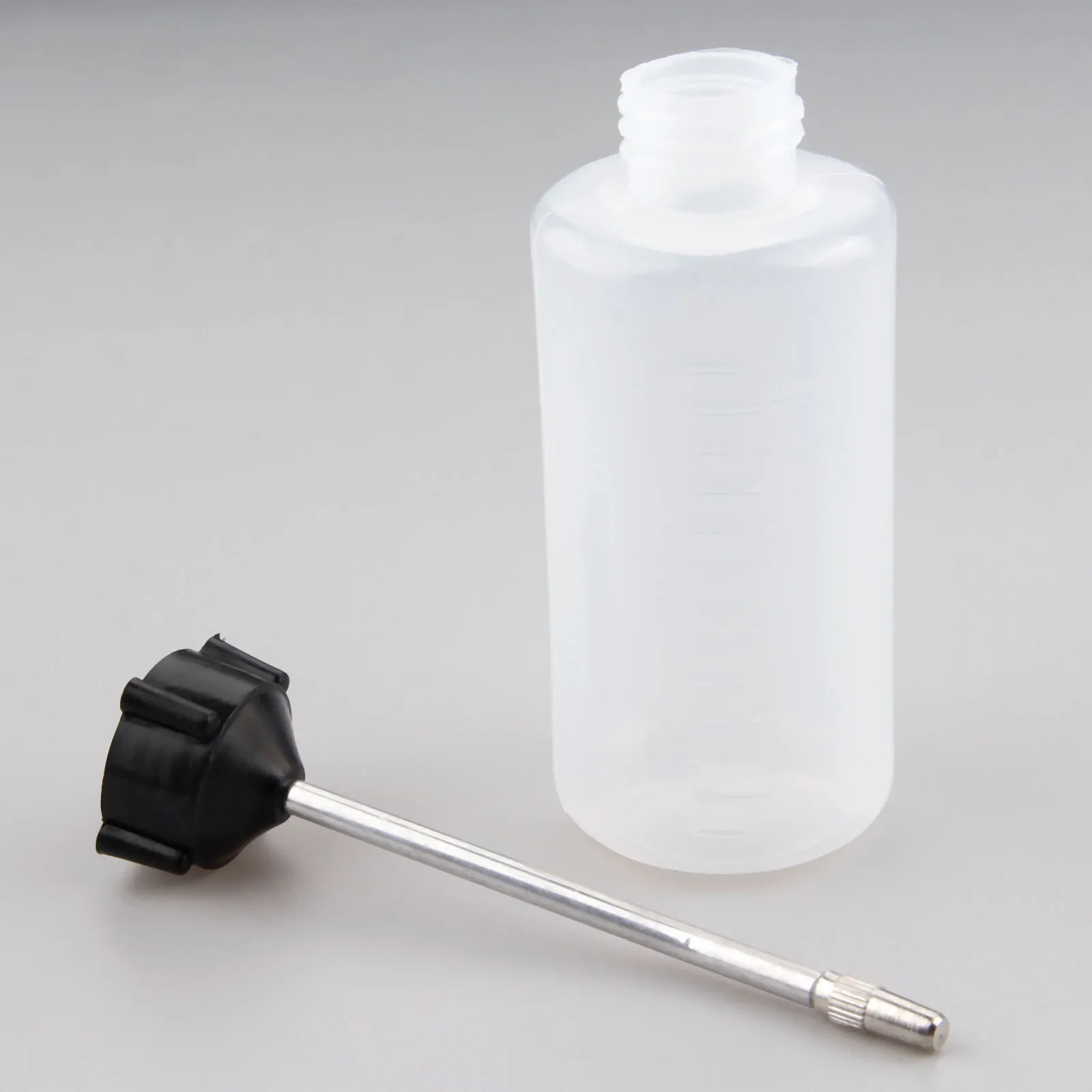 Engrasador de plástico con cabeza de hierro de boca larga de 120 ML, herramienta para máquina de repostaje, botella de aceite vacía, engrasador para máquinas de coser industriales domésticas
