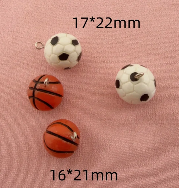 10 pcs Resin Football Basketball  Charm Pendants Enamel Craft, Perfect for DIY Earrings, Bracelets, Neck Handmade Craft Supplie