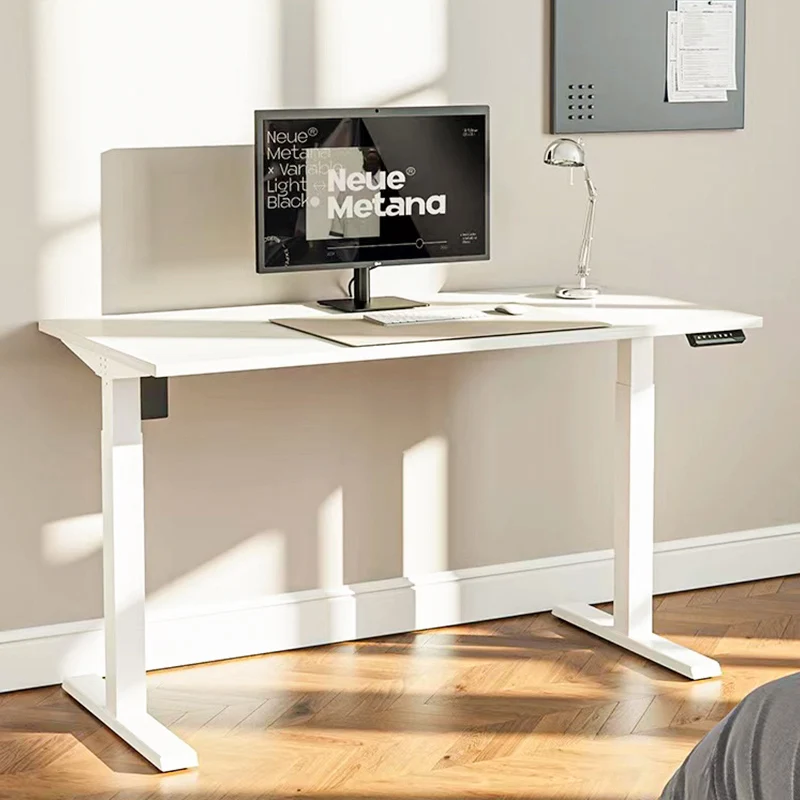 THADDEUS Electric Modern Modular Automatic Desk With Height Adjustable Frame MDF Revolving Office Furniture