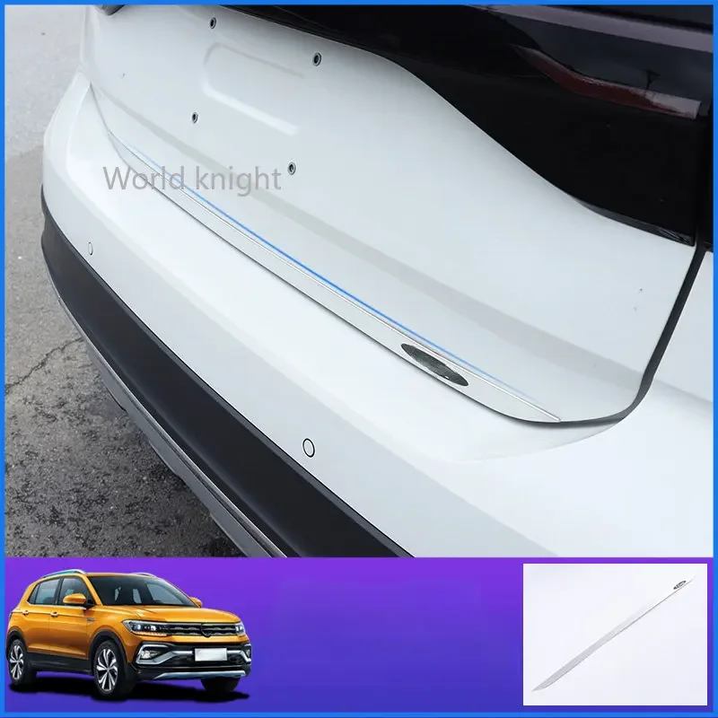 For Volkswagen VW T-cross 2019-2021 Car Sticker Rear Back Door 1pc Tailgate Bumper Frame Plate Trim Strip Trunk moulding