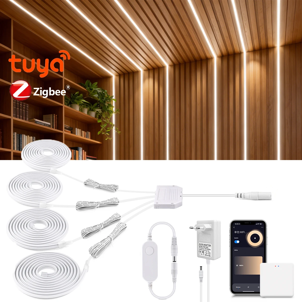 fireproof-waterproof-good-quality-cob-neon-light-tape-dimmable-24v-smart-zigbee-homefor-wall-ceiling-decor-wine-closet-lighting