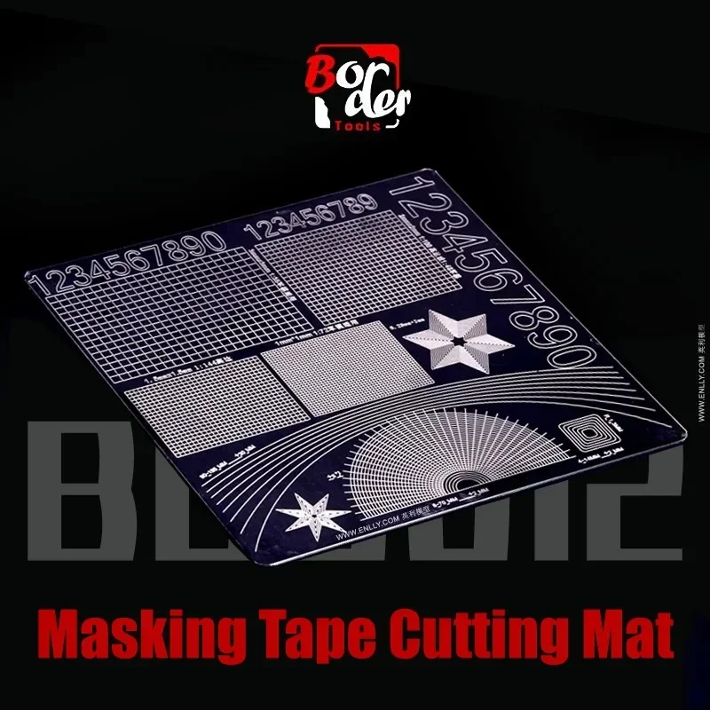 Border Model BD0012 Masking Tape Cutting Mat Double-sided Board with Pattern Model Making Tool for Model Hobby DIY 15x15cm