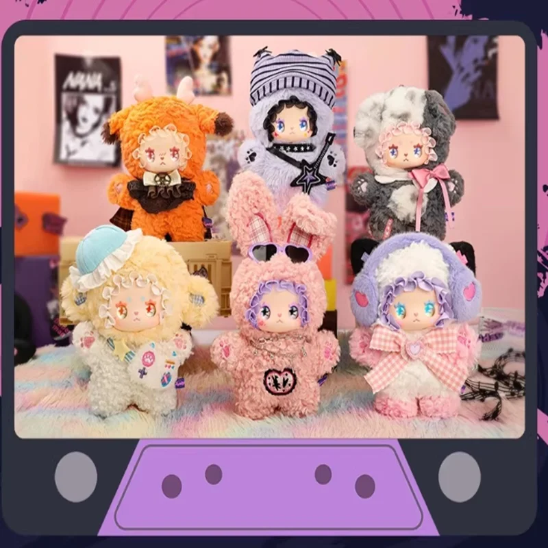 

Lovely Emma Punk Era Blind Box Glue Face Plush Doll Keychain Cute Desktop Decor Surprise Gift For Girls Collectible Stuffed Toy