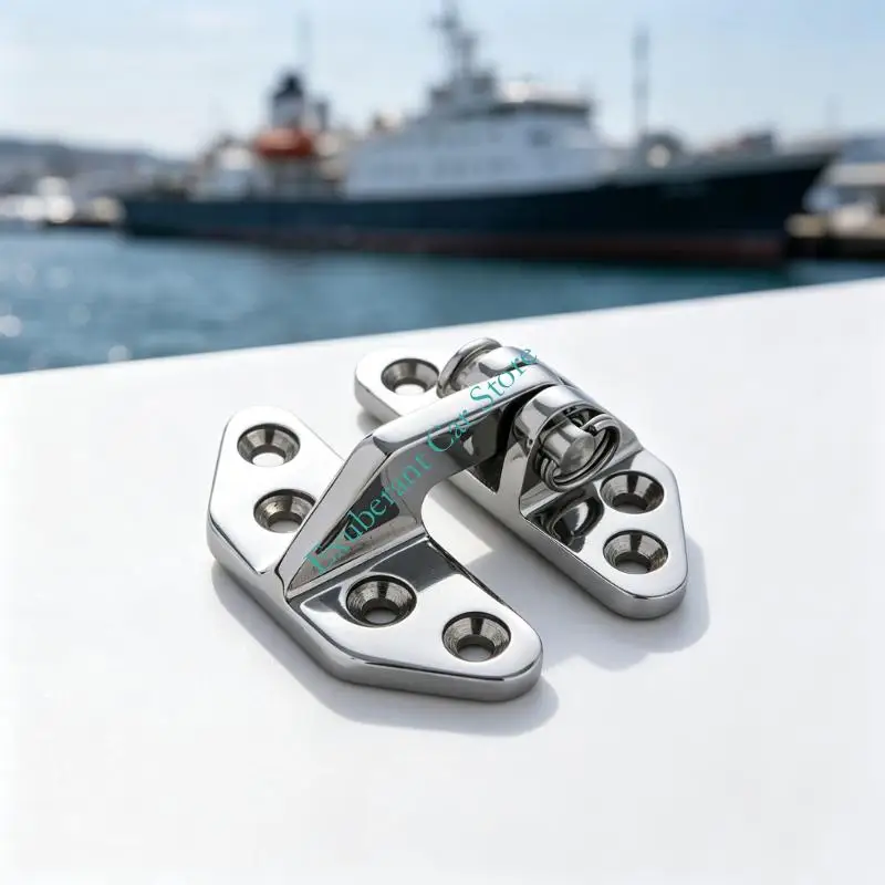 Smooth Metal Marine Door Fitting, Butterfly Hardware with Removable Pin for Deck, Gate, Warehouse Door Repair, and Installation