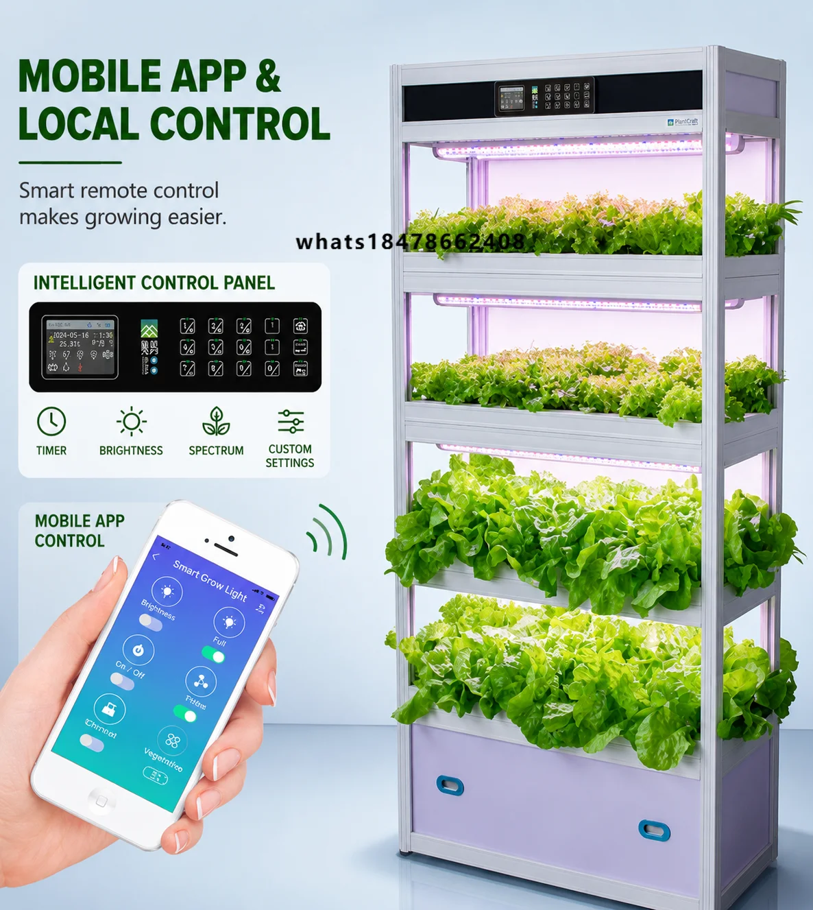 Smart Cabinet for Soilless Cultivation at Home, Intelligent Hydroponic System, and Home Vegetable Cultivation