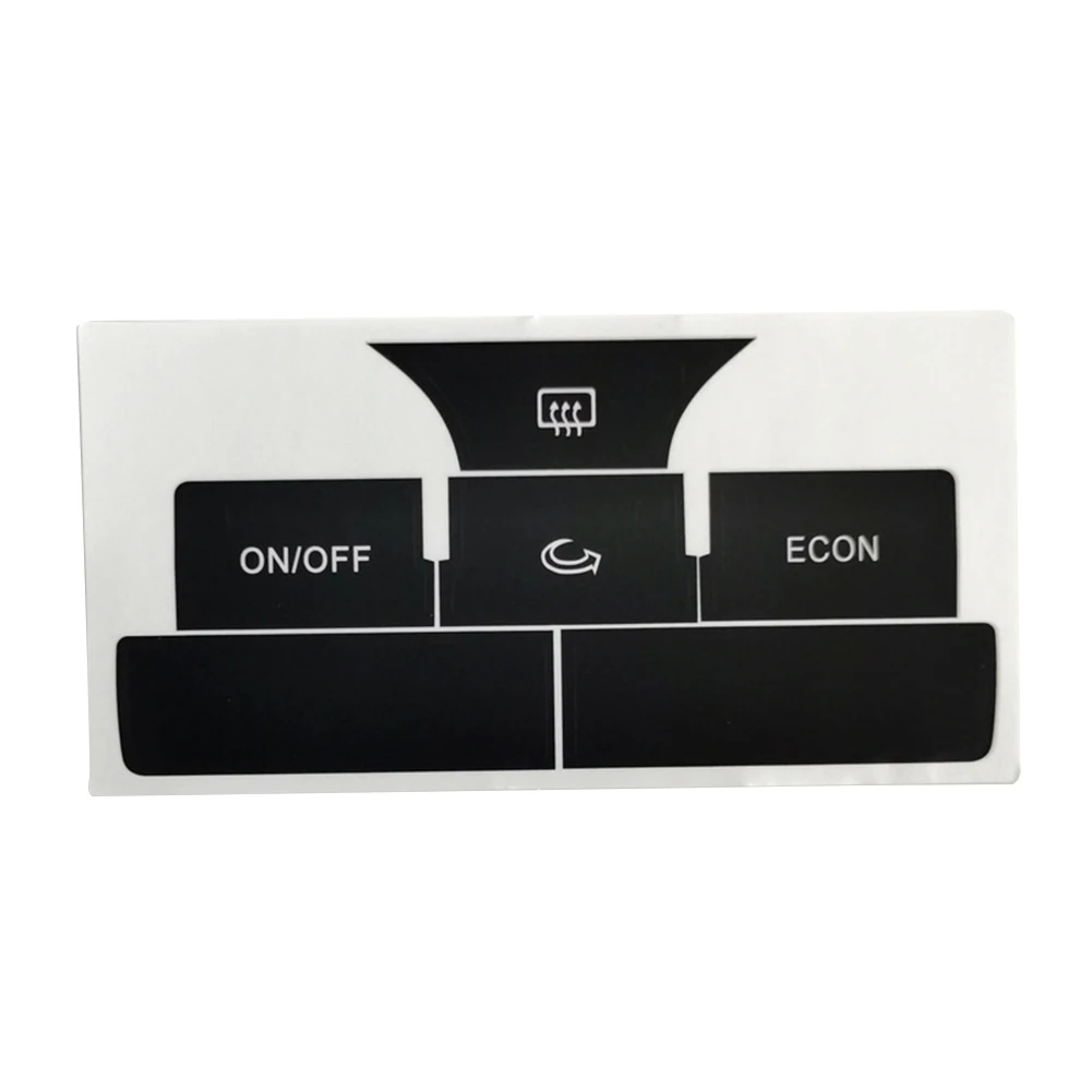 

OEM Number: / A6 2004-2006 Button Decals A6 A/C Button Kit Push Button Type Reduced Light Penetration Vinyl Material