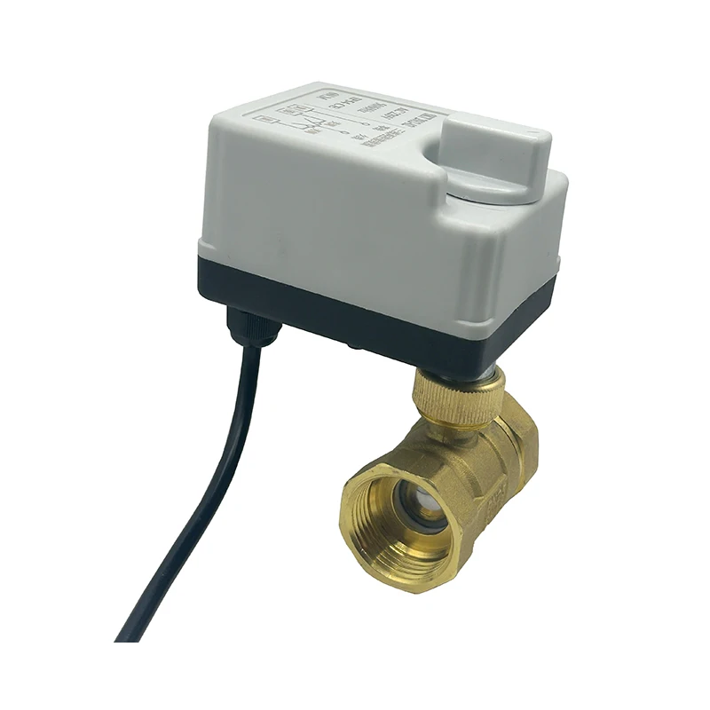 1-1/4'' Two Way Brass Motorized Ball Valve 220V 12V 24V Three Wire Two Control Electric Ball Valve With Manual Switch