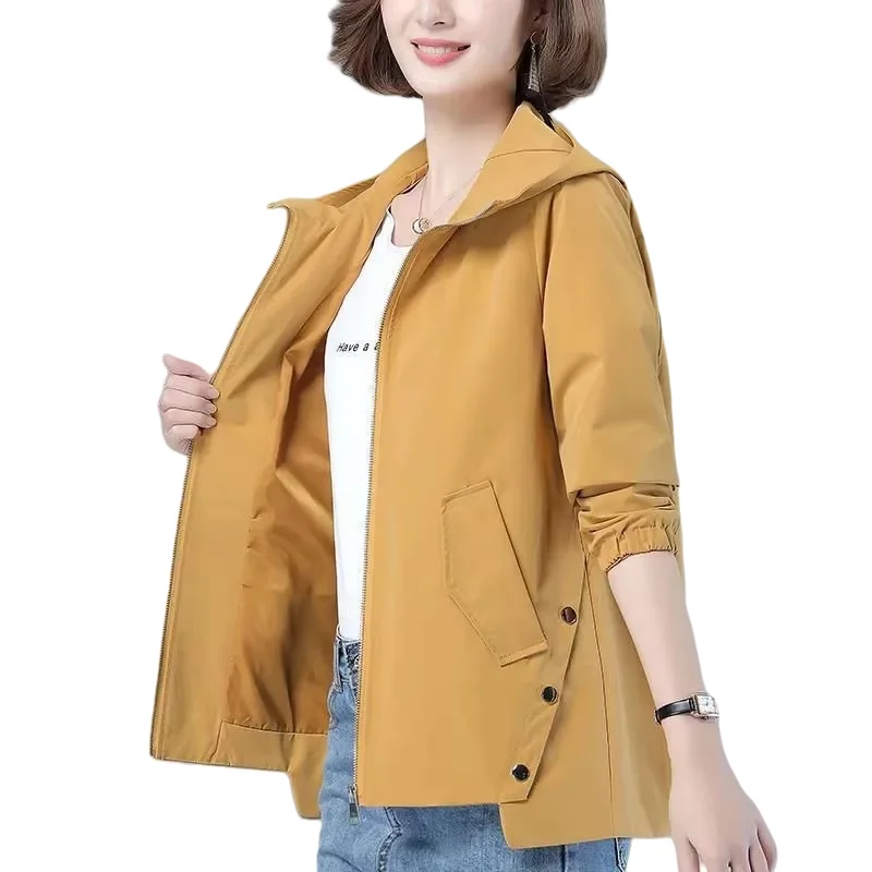 Loose Women's Jackets 2025 Spring Autumn Casual Female Windbreaker Women Basic Coat Zipper Outwear Plus Size