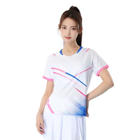 Pantaloncini da badminton da allenamento maniche da donna che corrono fitness traspirante nuove magliette da tennis maglia da donna traspirante ad asciugatura rapida
