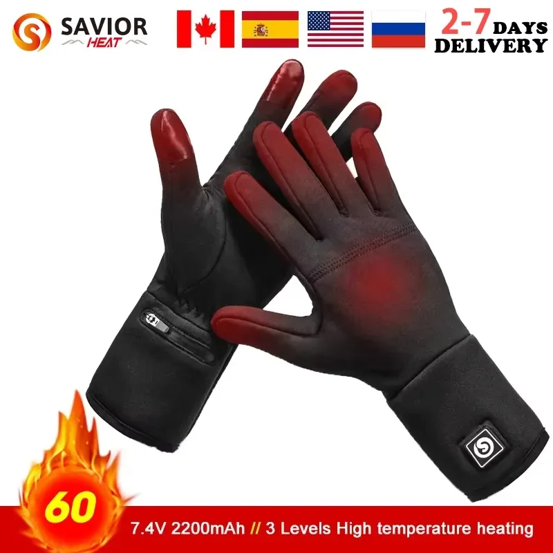 Guantes calefactables con forro eléctrico recargable, guantes de esquí de tacto cálido para invierno, deportes al aire libre, equitación, esquí, pesca y caza