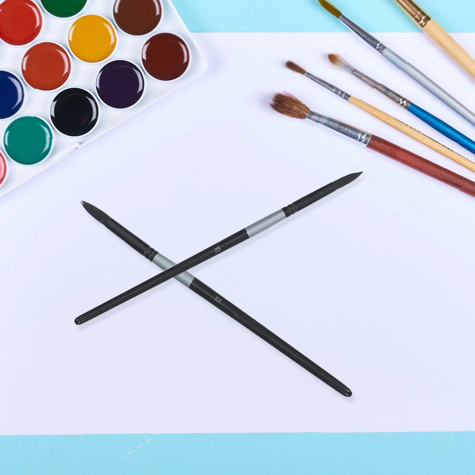 Watercolor Brushes Set Round Flat Filbert Detail Fine Tip Synthetic Hair Professional Artist Paint Brush for Beginners