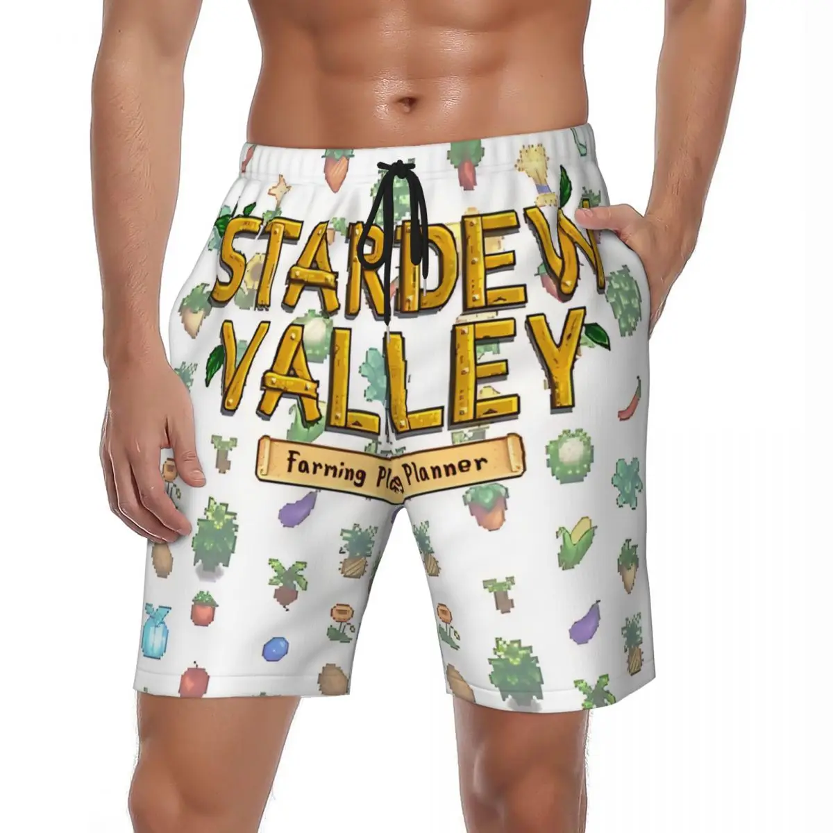 

Stardew Valley Farming Planner Board Shorts Summer Sports Surf Beach Shorts Men Casual Design Large Size Swimming Trunks