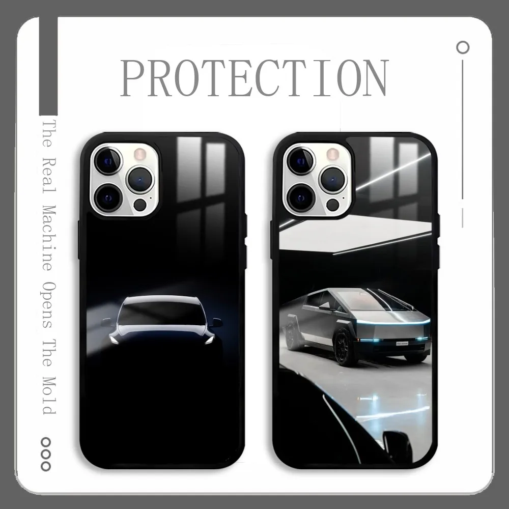 

T-TeslaS-s-M-model 3 Cybertruck Phone Case For IPhone 16 15 14 13 12 11 Pro Xs Max Mini Plus Celulares Hard Funda