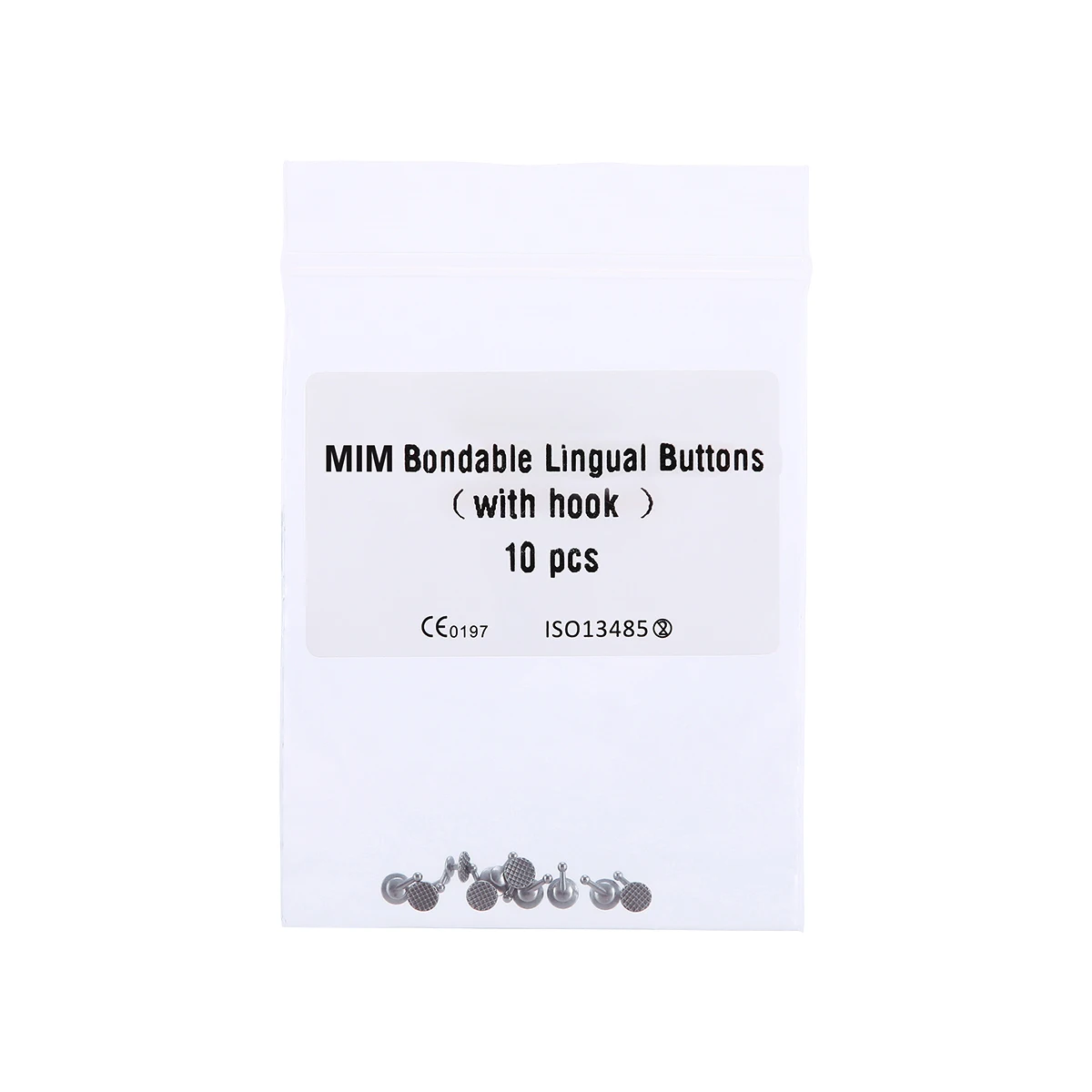 AZDENT 10 Teile/beutel Dental Kieferorthopädische Lingual Tasten Monoblock/Mesh Basis Bondable Metall/Keramik Lingual Taste Accesorios – Detail 1
