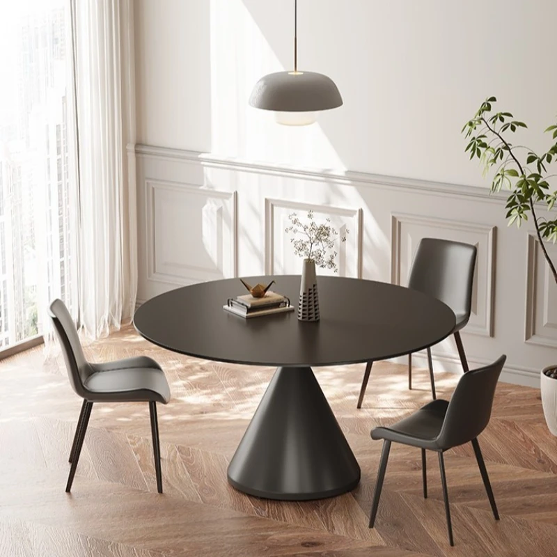

dining table household holy grail modern simple small apartment white new Internet celebrity round dining table