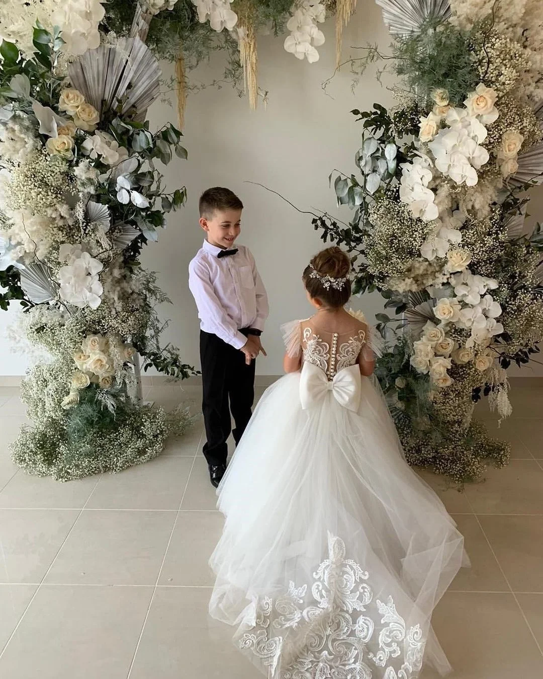 Robes de demoiselle d'honneur moelleuses pour mariage, robe de Rhprincesse en fibre de dentelle, robe en tulle, robe d'invité de mariage, robe de soirée pour enfants, robe de Noël