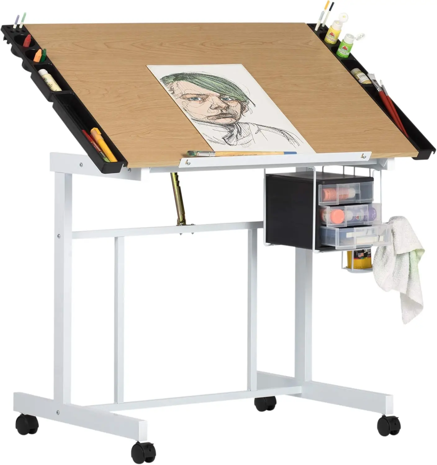 Artist Design Deluxe Craft Station, Mesa de desenho ajustável superior, Drawing Desk Hobby Table, Writing Desk