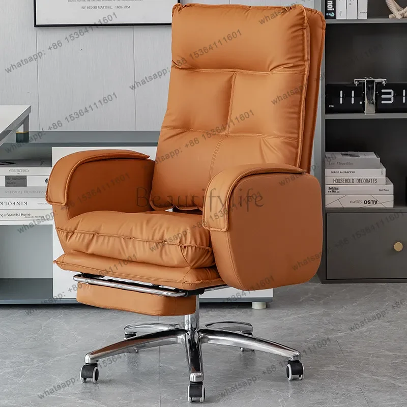 55Boss chair reclining leather office comfortable sedentary computer chair home