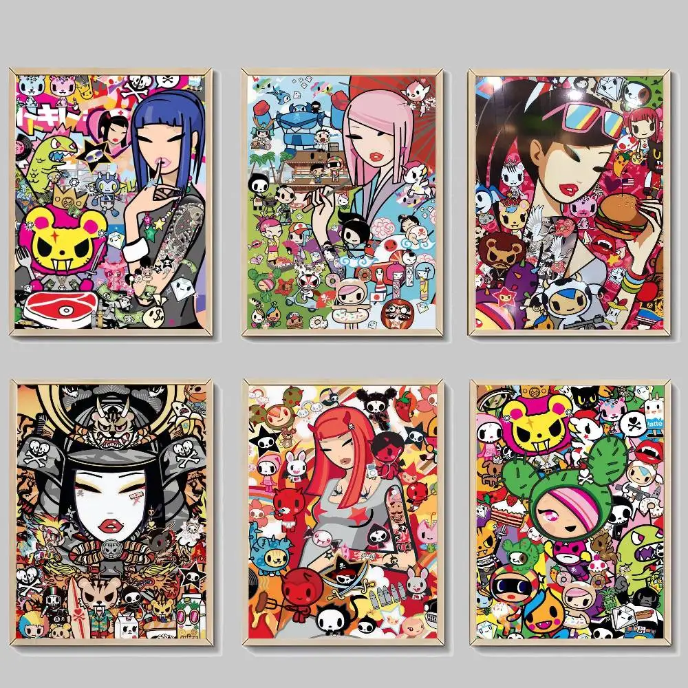 Japan Tokidoki Anime, klassische Vintage-Poster, wasserfester Papieraufkleber, Kaffeehaus, Bar, Heimdekoration