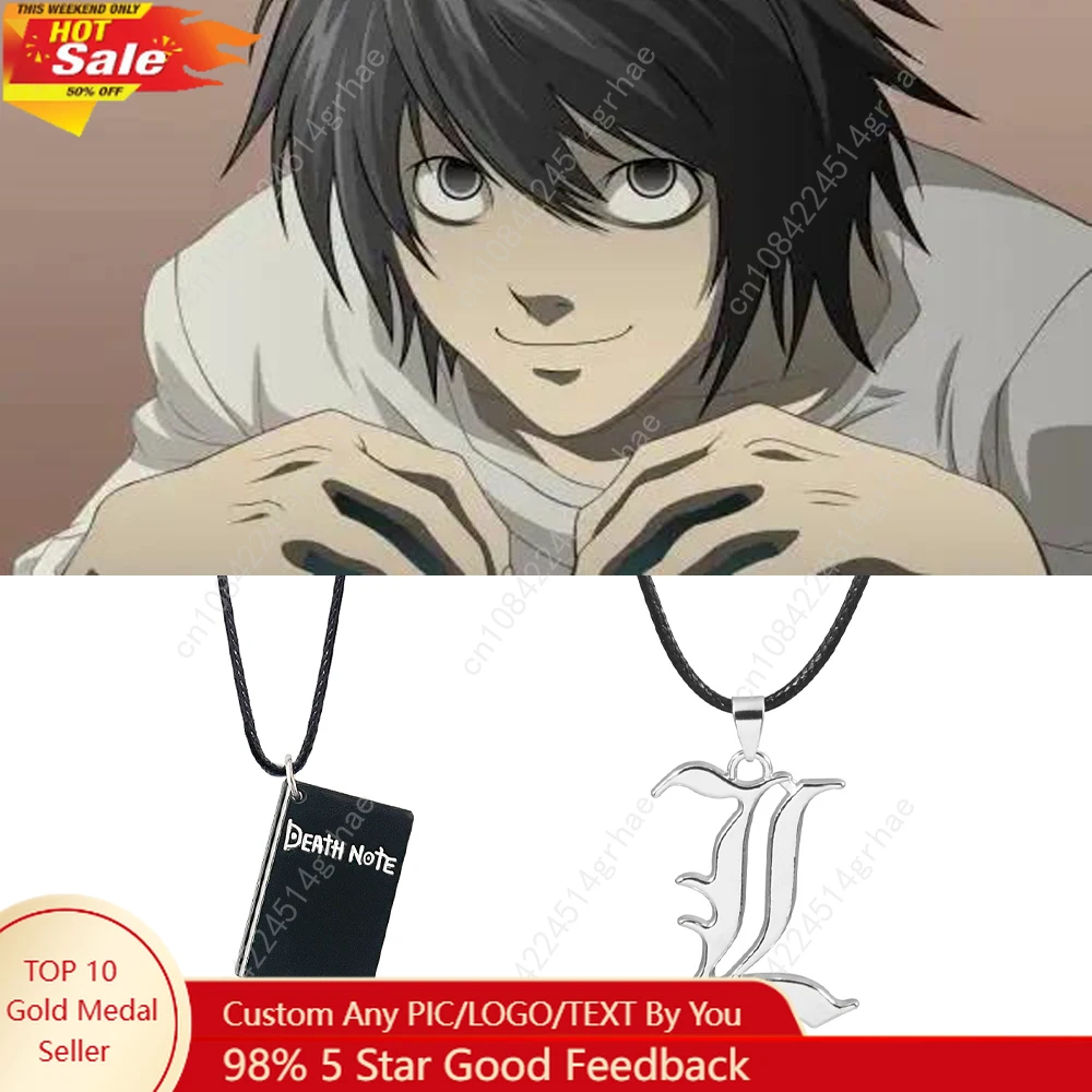 أنيمي مذكرة الموت قلادة سوداء ملاحظة كتاب قلادة حبل سلسلة مجوهرات قلادة لمحبي تأثيري الدعامة هدية الملحقات #1