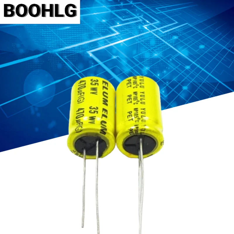 10 قطعة وعد الأصلي NP عالية ومتوسطة المدى تقسيم التردد مُكثَّف كهربائيًا 35V 470 فائق التوهج 470 فائق التوهج 35V 13X20