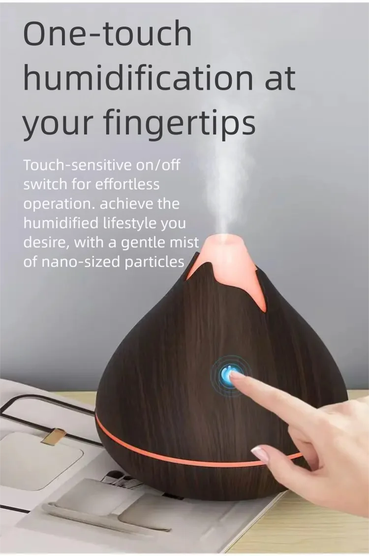 

2025 Aromatherapy Essential Oil Diffuser Wood Grain Remote Control Ultrasonic Air Humidifier Cool with 7 Color LED Light