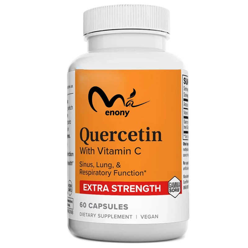 Natural Quercetin  Vitamin C Super Strength -60 Capsules - Sinus, Lung, and Respiratory Functions - Non GMO, Pure -60 servings