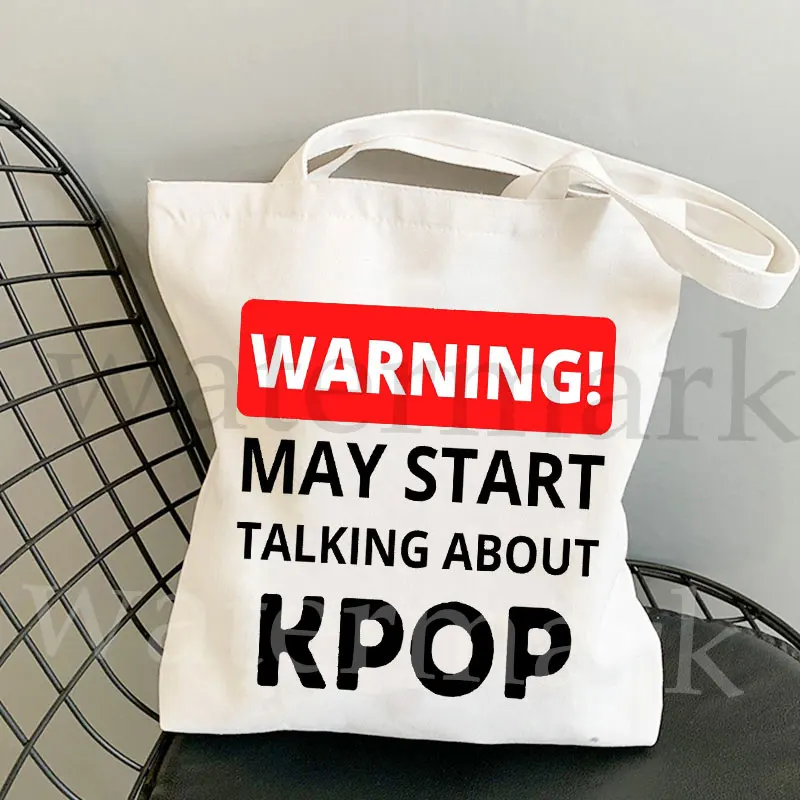 8 Makes 1 Team Tote Bag K-POP Large Tote Bag Kpop Korean Style Luv Hip Hop Hipster Cartoon Shopping Bags Fashion Casual Pacakge