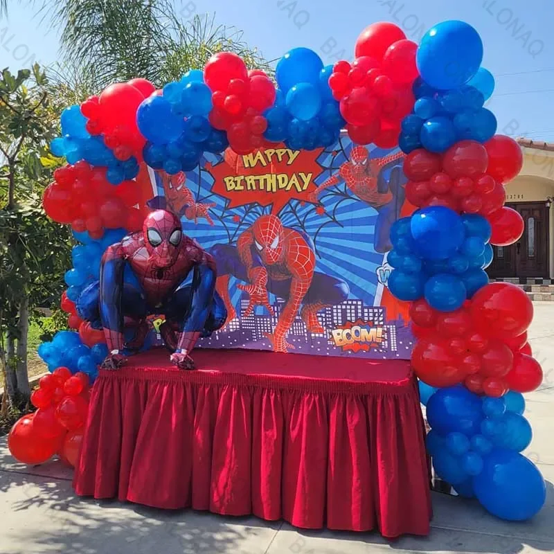 

103pcs Spiderman Arch Kit Garland Balloon Set Blue Red Latex Balloons Boy Birthday Party Decoration Supplies