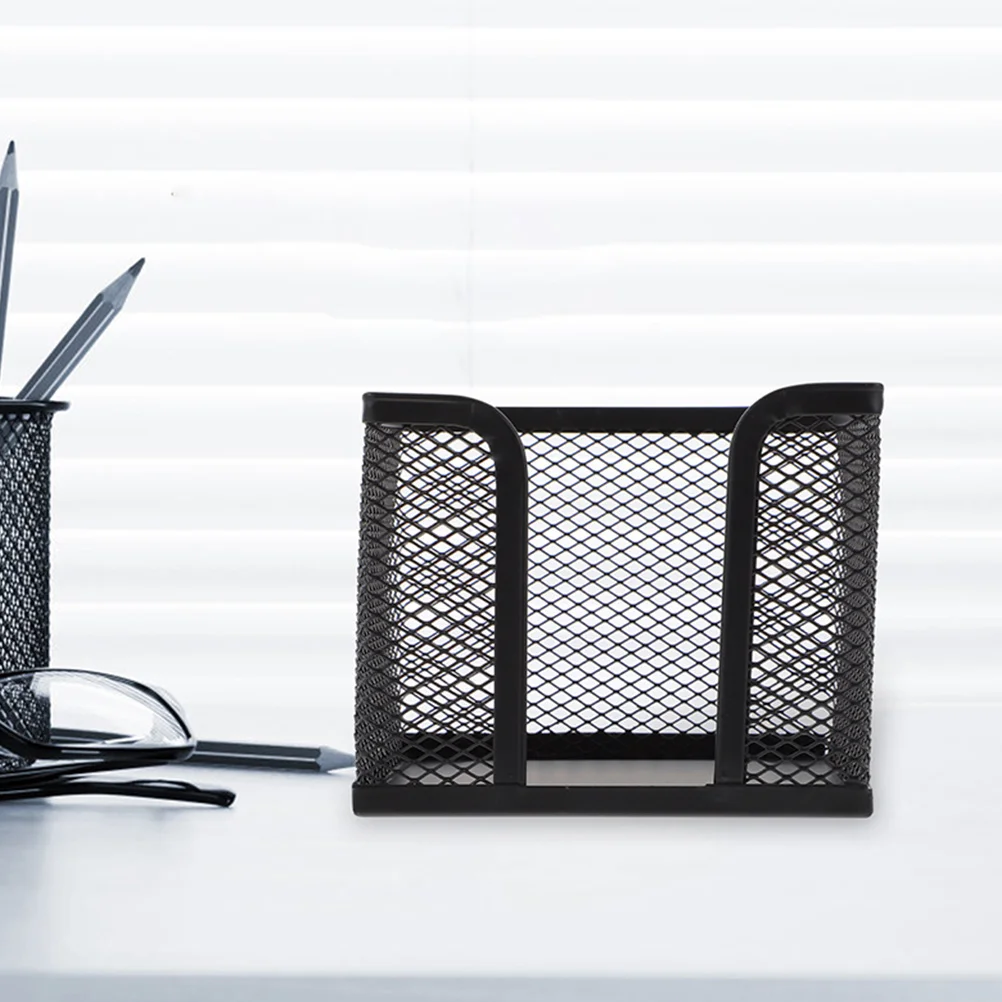 

2Pcs Memo Pad Holder Metal Note Paper Container Organizer Box Desktop Notepad Dispenser Office Stationery Storage Case Smooth