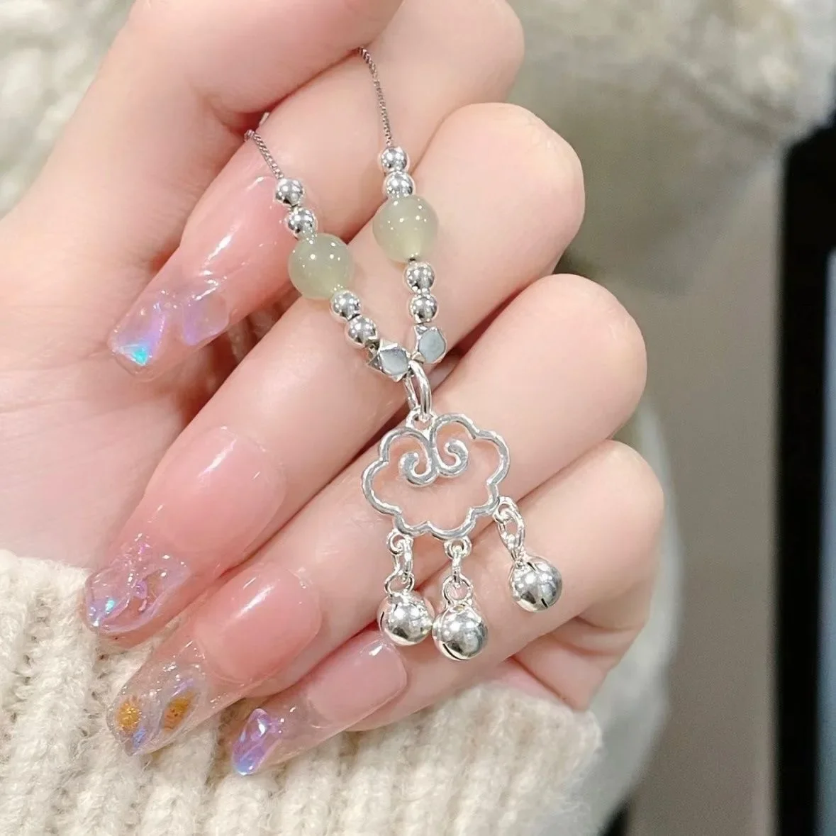 

Ping An Lock Necklace Bell Ruyi Lock Necklace