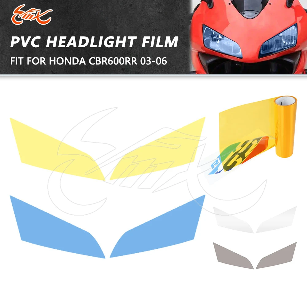 

Защитная пленка для фар мотоцикла от царапин, прозрачная дымчатая, желтая, синяя наклейка, подходит для Honda CBR600RR CBR 600RR 2003-2006