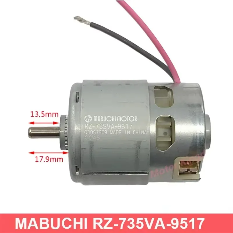 MABUCHI RZ-735VA-9517 Mini wiertarka elektryczna silnik DC 12V 14.4V 18V 20400RPM szybkie narzędzia ogrodnicze silnik śrubokręt z długim wałem